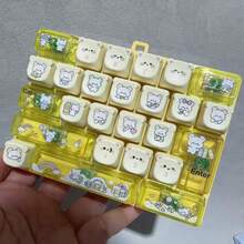 Mainan Pereda Stres Keyboard Mekanik 26 Tombol Berbentuk Beruang Lucu, Tombol Tekan Lembut untuk Meredakan Stres dan Kecemasan, Aksesori Gantungan Kunci Tas Portabel, Hadiah Relaksasi Unik (Model dan Warna Acak, 1 buah) - MultiWarna - View 6