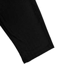Hidkat Men's Textured Athletic Long Pants, Solid Color, Minimalist, Lightweight, Elastic Waist With Drawstring, Casual Streetwear, Daily Sports, Spring/Autumn - Black - View 5