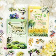 4pcs Set, Aomori Collection Series PET Sticker Book, Beautiful Floral & Plant Patterns, Die-Cut With Adhesive Backing, Waterproof PET Material, Easy To Use & Durable, 20 Unique Designs Per Book, Scrapbooking Collage Background Material, Suitable For Guka, Water Bottles, Notebooks, Photo Albums, Greeting Cards DIY Decoration, Daily Item Decorative Stickers - Aomori Small Collection 4-piece Set - View 2