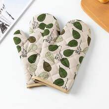 Strawberry Pattern Thickened Kitchen Cooking Microwave Oven Mitts And Heat-Resistant Pads Set, Suitable For Daily Home Kitchen Restaurant Oven, 2pcs/4pcs - View 3