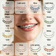 Color Rhinestone Clip-On Tooth Grillz, Sparkling Teeth Brace Mouth Jewelry, Teeth Decor For Hip Hop, Party, Holiday & Daily Wear, Multiple Colors Available. - Multicolor - View 7