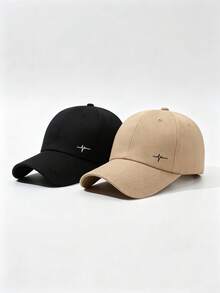 2pcs Men's Casual Minimalist Heartbeat Line Print Adjustable Baseball Caps, Suitable For Daily Wear And Travel Outfits - Multi-pack - View 19