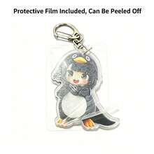 1pc Penguin Girl Keychain, High-Quality Smooth Plastic Material, Cute Cartoon Girl Design, (With Protective Film), Suitable For Multiple Scenarios, Versatile As Decoration/Accessory/Gift Choice, Premium Gift - Multicolor - View 11