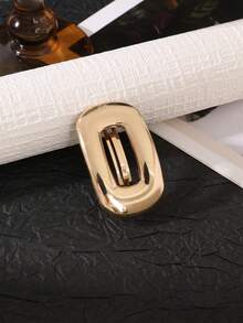 1pc Minimalist Vintage Half-Up Solid Color Geometric Alloy Spring Hair Clip - Multicolor - View 4