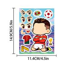 FIFA 8pcs Chibi Football Star DIY Mix & Match Face Sticker Set, Cristiano Ronaldo, Lionel Messi, Erling Haaland, Lamine Yamal And Kylian Mbappé - Multicolor - View 7