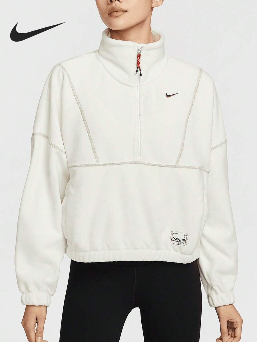Nike Asli Baru Jaket Fleece Wanita Model Setengah Resleting HV8465-133 - HV8465-133 - View 1