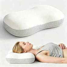 Memory Foam Cervical Pillow With Slow Rebound, Suitable For People Sleeping On Their Side, Back, Or Stomach. A Nape Pillow For Napping During Travel Or Office Work, A Pillow For Bedding, Detachable And Washable Pillowcase, Suitable For All Seasons - 1PC - View 1