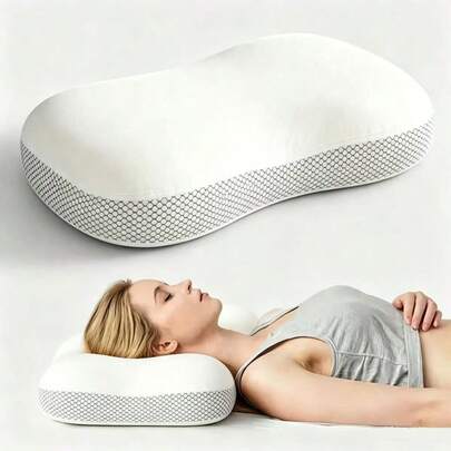Memory Foam Cervical Pillow With Slow Rebound, Suitable For People Sleeping On Their Side, Back, Or Stomach. A Nape Pillow For Napping During Travel Or Office Work, A Pillow For Bedding, Detachable And Washable Pillowcase, Suitable For All Seasons
