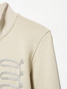 DEEKA Autumn New Women's European And American Style Fashion Minimalist Versatile Knot Button Sweatshirt Jacket - Beige - View 6