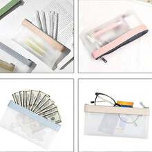 1pc Zippered Money Pouch, 4 Colors Available, Bank Deposit Money Bag, 7.82 X 3.94 Inch Transparent Cash Storage Envelope - Multicolor - View 4
