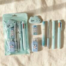 Bộ văn phòng phẩm 7 món màu gradient 1 set, bộ dụng cụ lập kế hoạch đi học cho học sinh cực thu hút, combo đầy đủ quà tặng học tập - Bộ - Xem 7