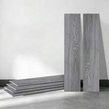 22pcs Wood Grain Panel 3D Waist Line PVC Material Self-Adhesive Backing Baseboard Wall Sticker Floor Trim Corner Line Sticker, Self-Adhesive Floor Decoration Waterproof Durable With Backing - Baseboard 22pcs - View 6