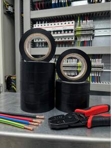 10/5/1pc PVC Electrical Insulating Tape, Black Vinyl Cold Resistant Electrician Tape, Waterproof Flame Retardant Wire Insulation Wrap For Home Auto Industrial Wiring Repair Cable Management Supplies - Multiple Styles - View 6