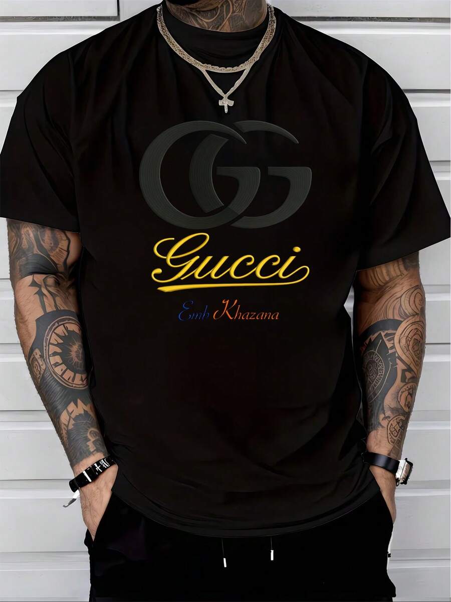 Men T-Shirts - 黑色 - 查看 1