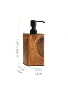 1/3PCS Walnut Wood Soap Dispenser And Replacement Pump Options, Refillable Lotion Bottles For Bathroom Vanity Or Kitchen Sink, Set Option With 2 Round Bottles And Base, Pump-Only Replacement Option, Christmas And Saudi National Day Home Gift Idea - Multi-color - View 10