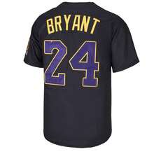 Men's Bryant 8 Forever Embroidered Baseball Jersey, Purple And Gold Colorway Fan Commemorative Baseball Uniform - Black - View 3