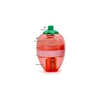 1pc Manual Strawberry Shaped Pencil Sharpener, Fruit Design, Random Color Style, Pencil Sharpener + Eraser 2-In-1 Design, Suitable For Thick And Thin Pencils, Thoughtful Small Gift, Very Special Holiday Gift | Exquisite Stationery - Multiple Colors and Random Styles - View 6
