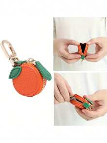 Cute Fruit Wallet, PU Leather Small Wallet, Summer Fruit Shaped Bag Hanging Wallet, Holiday Gift Blueberry Keychain Fruit Shaped Wallet - Multicolor - View 6