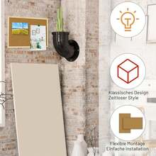 Small Cork Notice Board (30 * 40 Cm) With Wooden Frame, Including Mounting Set And Push Pins – A Practical Wall Notice Board For Home And Office - 1 Set - View 4
