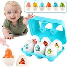 6pcs Matching Egg Squeeze Sound Smart Egg Matching Twist Egg Smart Color Recognition Educational Early Learning Realistic Egg Toy For Kids - Multicolor - View 10