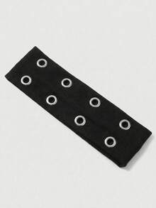 1Pc Women's Punk Gothic Hollow Out Wide Headband, Soft Non-Slip Elastic Stretch Hair Band For Yoga, Sports, Beach, Workout & Daily Casual Wear - Black - View 5