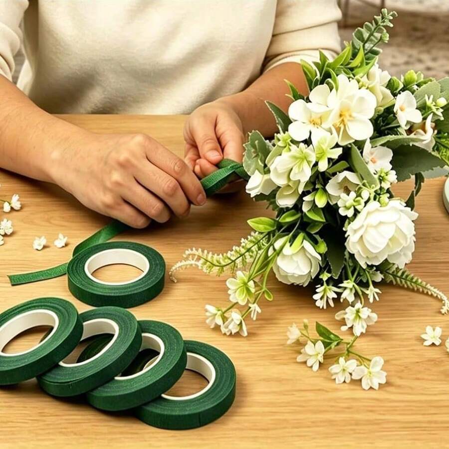 4/12 Roll Floral Tape, For Wrapping Bouquet Stems, Green Floral Tape, For Floral Craft Projects Corsages, Wedding Bouquets - Multicolor - View 1