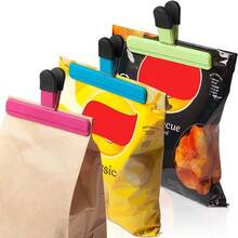 3/5/7/9Pcs Multi-Function Food Bag Sealing Clips, Household Snack Fresh-Keeping Sealing Clips, Moisture-Proof Leak-Proof Plastic Clips, Kitchen Tea Potato Chips Snack Bag Sealing Tool, Random Color - Multicolor - View 3