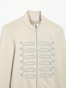 DEEKA Autumn New Women's European And American Style Fashion Minimalist Versatile Knot Button Sweatshirt Jacket - Beige - View 8