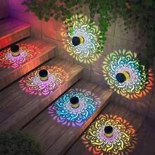 Waterproof Solar Mandala Pattern Projection Lamp, LED Outdoor Decorative Wall Night Light, Solar Powered Projection Light For Garden, Yard, Fence, Patio, Camping, Outdoor Landscape Decor - Mandala Lamp - View 10