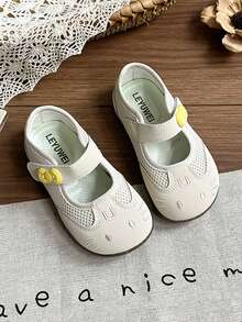 New Girls' Casual Shoes Outdoor Flat Shoes Versatile Non-Slip Sole Baby Shoes - Beige - View 3