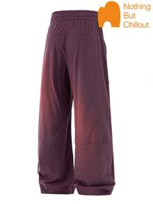 NBCT Women's Functional Cargo Pants, Contrast Color Drawstring Elastic Waist, Multiple Zipper Pockets, Outdoor Hiking Trekking Commuting Casual Versatile Long Pants - Dazzling Night Purple - View 3