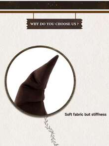Cross-Border New Scarecrow Patch Witch Hat Halloween Witch Hat Party Accessory Costume - Rust Brown - View 9