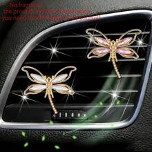 1PC Elegant Metal Dragonfly Vent Clip For Car Air Conditioner Outlet, Vintage Insect‑Shape Car Air Freshener Decor, Luxury Auto Interior Ornament Gift For Women Drivers - Dragonfly Air Vent - View 7