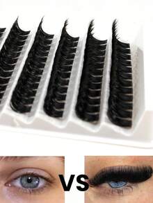 10 Rows 120 Clusters Of Dense Eyelashes, Large Capacity 160D Eyelash Box, Curled Cluster Eyelash Extensions, Dramatic Eyelashes, 10-18mm Dense Eyelash Clusters, Suitable For Beginners, Creating Full And Curled Charming Eyelashes - D - View 2