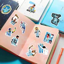 FIFA 50張梅西足球貼紙，阿根廷10號球衣、獎盃、慶祝與球員圖案，適用於剪貼簿、日記本與足球迷 - 多色2 - 查看 7