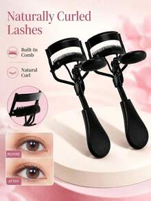 2/1pc Portable Eyelash Curler, Black Eyelash Curler, Curl And Set, No Damage To Eyelashes, Lift Eyelashes - Multicolor - View 4