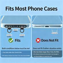 360° Rotating Metal Phone Lanyard Connector Plate, Side-Mount Double-Clip Ultra-Thin Metal Shim, Double-Clip For Stronger Hold, Does Not Affect Phone Calls - Multicolor - View 13