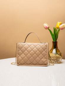 1 buah Tas Selempang Mini Fashion Wanita dengan Penutup Rantai, Dompet Kecil, Cocok untuk Pelajar, Hadiah, Belanja - Khaki - View 6