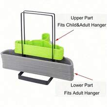 Large Capacity Stainless Steel Detachable Clothes Hanger Stackable Rack For Adults And Children, Space-Saving Clothes Hook Organizer, Suitable For Home Laundry Room, Closet Decoration, Holiday Decoration, Room Decoration And Home Decor - Multicolor - View 7