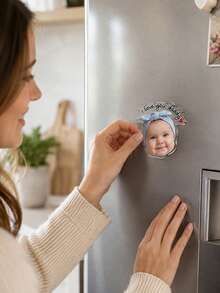 Customized Fridge Magnets, Personalized Acrylic Shaped Fridge Magnets With Photo Pet Portrait, Waterproof Fridge Magnets, Home Decor - Multicolor - View 4