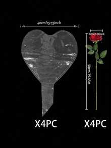 4件組透明泡泡氣球與優雅逼真仿真玫瑰，PVC材質，氦氣充填裝飾，適用婚禮與生日裝飾（附贈免費釣魚線，可用於綁氣球底部） - 玫瑰愛心氣球 - 查看 12