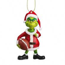 The Grinch The 11Pcs/Set Football‑Themed 2D Flat Christmas Tree Hanging Ornament, Perfect For Xmas Tree Decor And Holiday Party Layout, And Ideal As Car Rear‑View Mirror Pendant And Festival Gift. - Multicolor - View 5