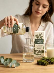 Eucalyptus Moss Scented Essential Oil, Fresh Woody Fragrance Home Air Freshener, Elegant Diffusing Aromatherapy Oil, Creates Warm Atmosphere And Adds Romantic Style, Aromatherapy Essential Oil, Home Indoor Fragrance Oil, Suitable For Diffuser Stone And Aromatherapy Machine, Soothing And Calming Odor-Removing Aromatherapy Liquid, Multiple Scents Available, Indoor Odor-Removing Soothing Fragrance, Universal Home Aromatherapy Refill Liquid For Diffuser Machine, Diffuser Stone And Humidifier - Multi-color - View 1