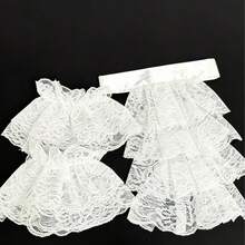 1 Set Vintage Lace Court Ruff Ruffle Fake Collar Cuffs Set - Multicolor - View 3