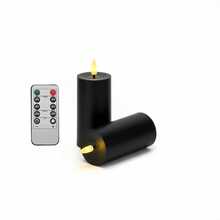 5pcs Flameless Candles, Battery Operated LED Electronic Candles With Remote Control And Timer Function, Suitable For Wedding, Birthday, Halloween, Christmas, Gothic Decor (Black) - Black - View 11