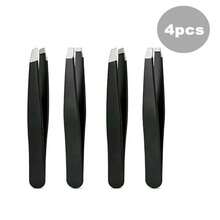 2/4 Stücke Edelstahl Augenbrauen Pinzetten, Präzisions Schrägspitze Pinzette zum Formen der Augenbrauen, zum Anbringen von Wimpern, zur Entfernung von Gesichtshaaren, Make-up Werkzeug für Frauen - Mehrfarbig - Übersicht 12