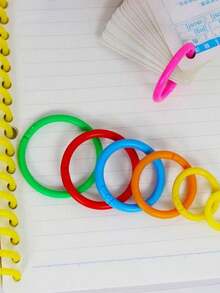 Colorful Loose-Leaf Rings, Detachable Binding Rings, Plastic Perforated File Rings, Used For Binding Reports And Documents, Notebooks, Back To School Season, School Supplies, Back To School Season, School, School Supplies, School Supplies - Multiple Styles - View 12
