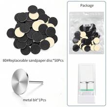 50Pcs Nail Sanding Paper With 1pc Metal Disc Nail Drill Bit 25mm Pedicure Disc Replacement Sanding Discs Bits For Nail Drill Foot Files Electric Remove Calluses And Dead Skin Manicure Pedicure Tool Accessories - Multicolor - View 17