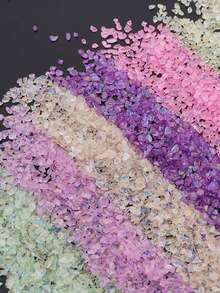 1‑4mm(0.04‑0.16 Inch) Colorful Glass Crushed Stones, Crystal Chips Particles. Exquisite Workmanship, Fresh & Versatile; Irregular Mixed‑Color Style For DIY Jewelry & Vase Filler - 1PC - View 5