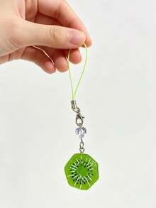 1pc Realistic Fruit Kiwi Watermelon Strawberry Lemon Slice Pendant Keychain, Bag Charm Accessory - Multicolor - View 8